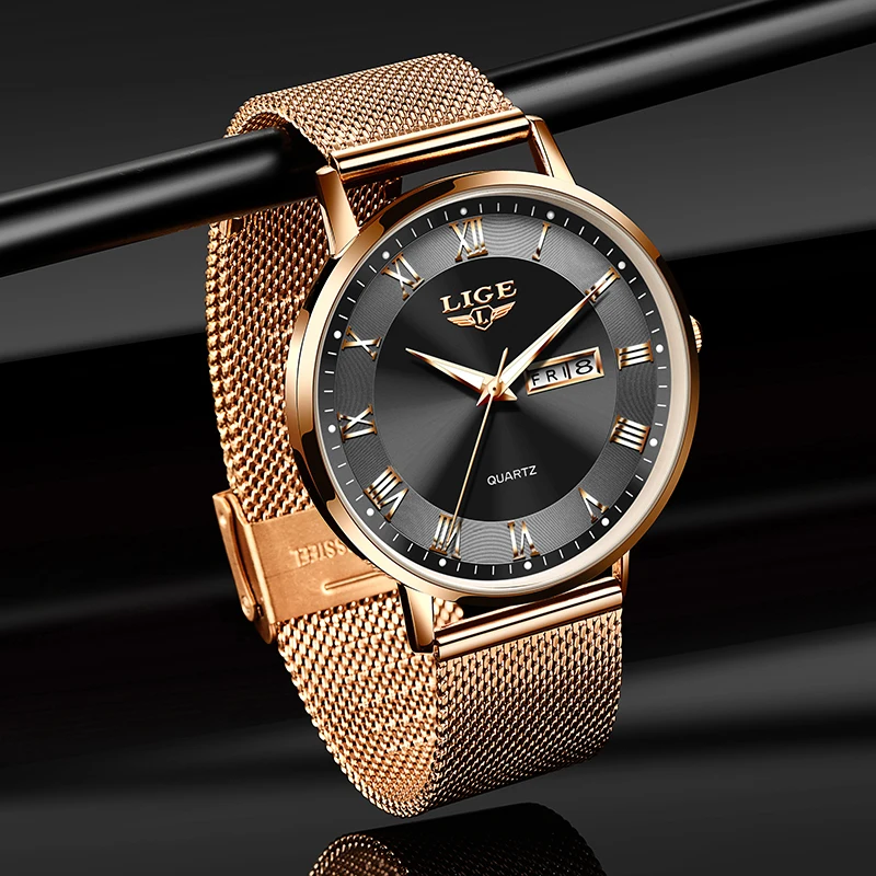 LIGE Fashion Waterproof Watch Women Casual Sport Women\'s Quartz Wristwatches Top Brand Luxury Week Date Watch Women Reloj Mujer