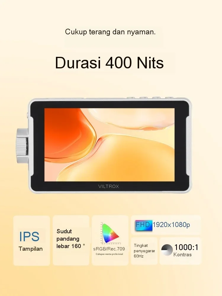 Viltrox DC-V1 4K HD 카메라 비디오 LCD 모니터 디스플레이 필드, 캐논 니콘 소니 DSLR 카메라용, 5.5 인치
