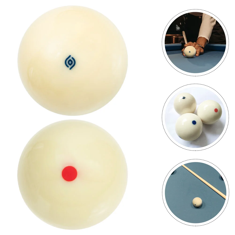 

2 Pcs Billiard Cue Ball Resin Pool Balls Replaceable White Coin Major Supply Equipment