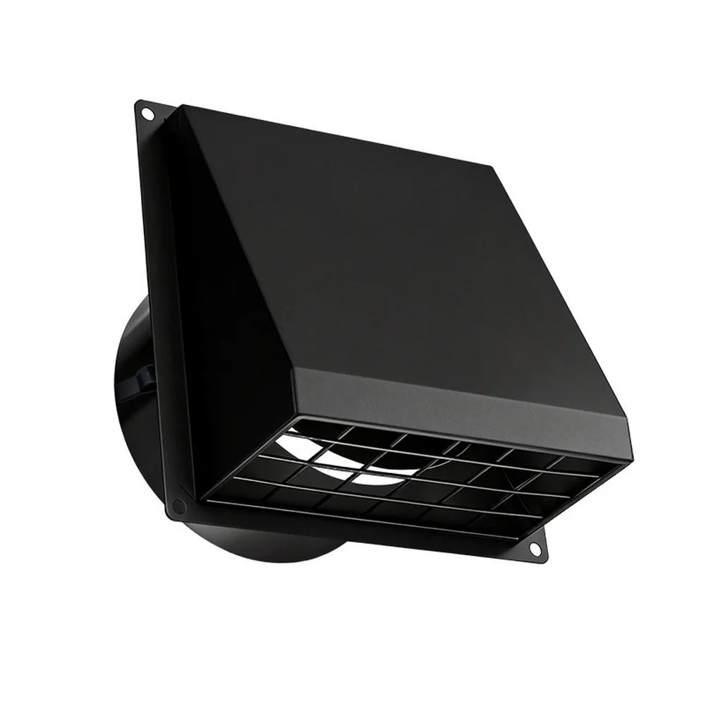 Wall or Ceiling Mounted 4 Inch Duct Cover Vent Cap with Integrated Mesh Screen and Smooth Airflow Optimized Grid