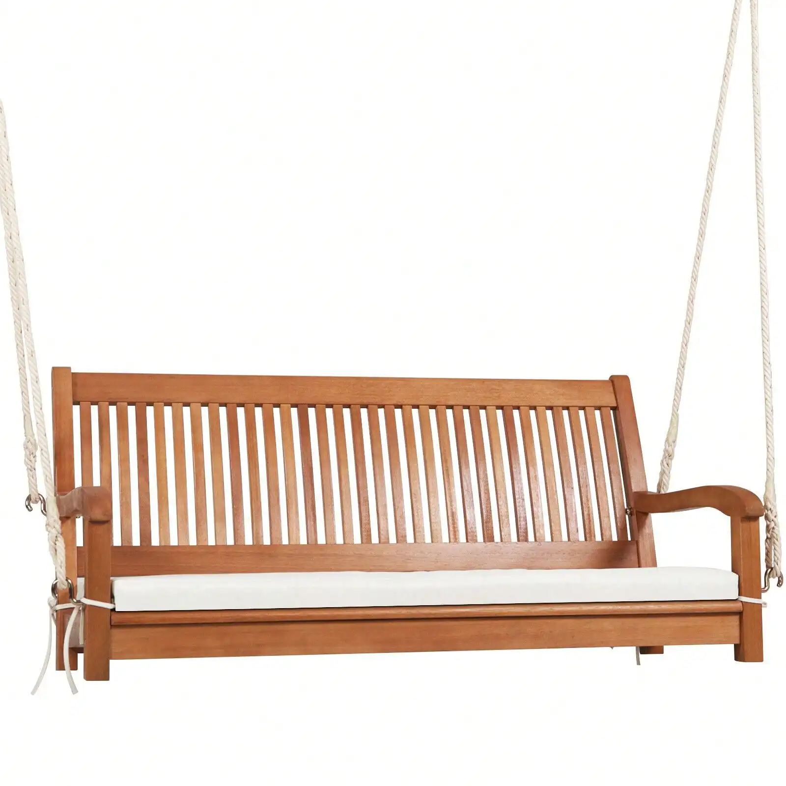 

2-Person Porch Swing Bench Swing w/ Ergonomic Backrest & Seat Natural
