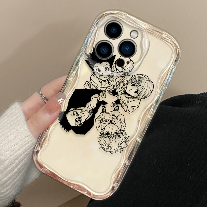 Anime Hunter X Hunter Cover For Apple iPhone 15 14 13 12 11 Pro X XR XS Max Plus 8 7 Plus SE Wave Oil Phone Case