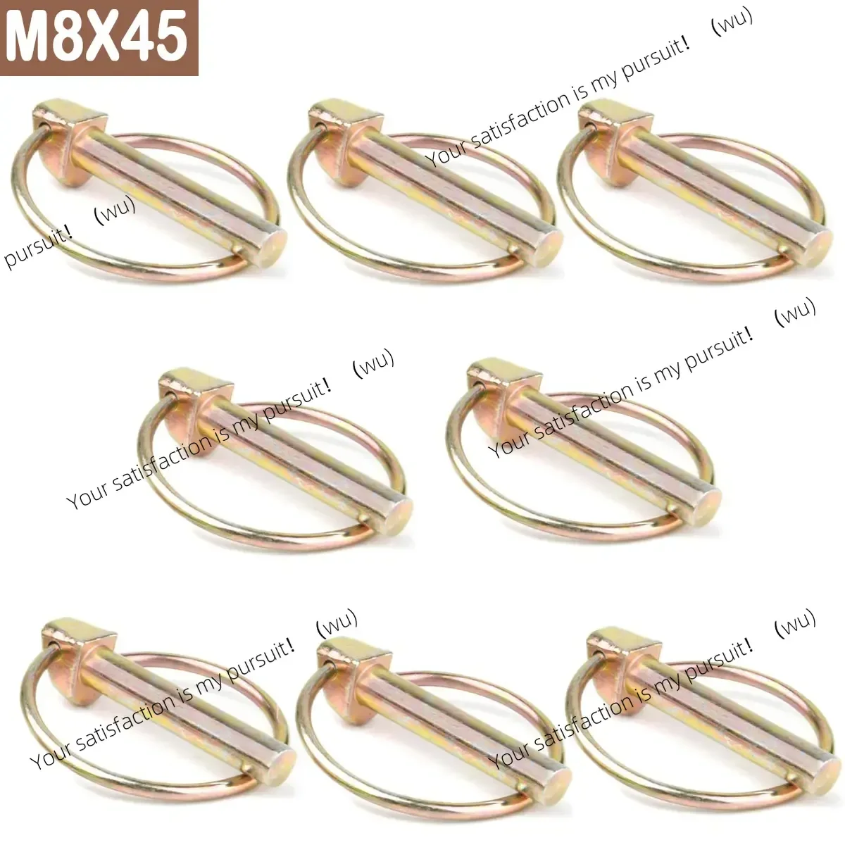 ZOCI-8PCS 5/16 Lynch Pin with Ring Heavy Duty Safety Fixing Locking Pins for Farm Tractors Trailers Trucks Mower Accessories