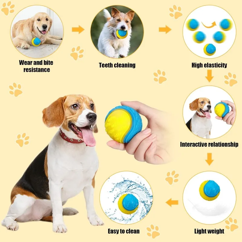 Dog Ball Squeezing Ball Dog Chewing Teeth Cleaning Toy Interactive Game Exercise Training Pet Toy Inch Easy Grasp Ball Supplies