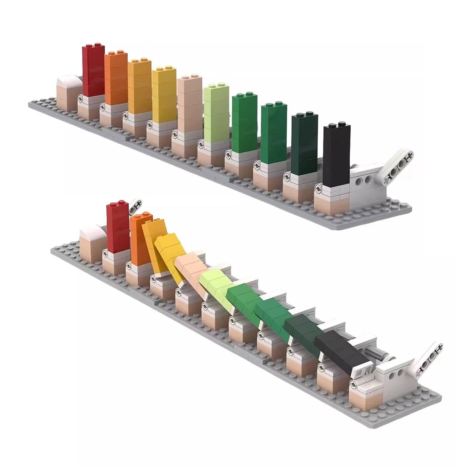 Moc criativo diversão série meninos montagem quebra-cabeça brinquedos jogo corrente reação dominó bloco de construção modelo crianças presente aniversário ornamento