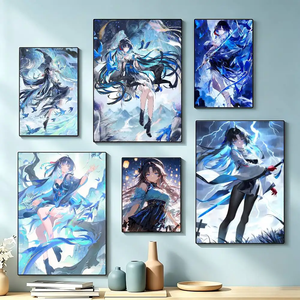 Wuthering waves Yangyang Poster High Quality Dorm Living Room Aesthetic Wall Decoration Painting Stickers Gift