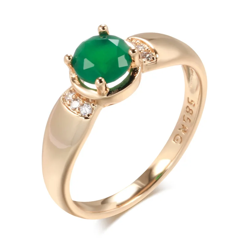 

18K Multi-Gold Natural Jadeite Ring Jewelry for Women Natural 1 Carat Emerald Set with Diamonds Gemstone Ring