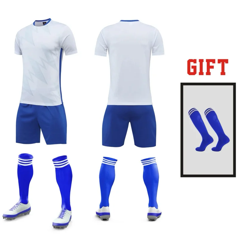 Football jersey set with short sleeves for boys and girls, adult and children\'s football jerseys, student training ma