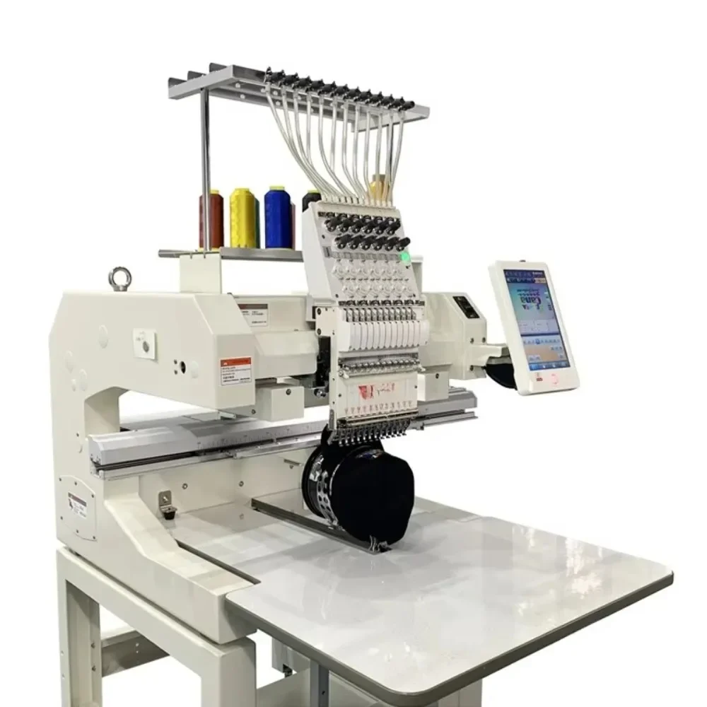 maquina de bordado single head embroidery machine computer logo hat flat t-shirt embroidery machine 15 needle machine a broder