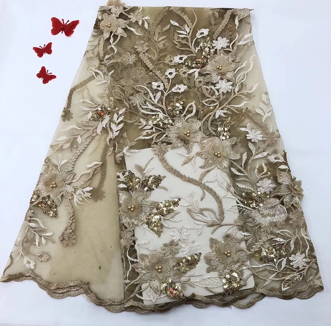 Lastest design 2021 High quality nigerian french lace african lace fabric for party dress Free shipping with stones RF40