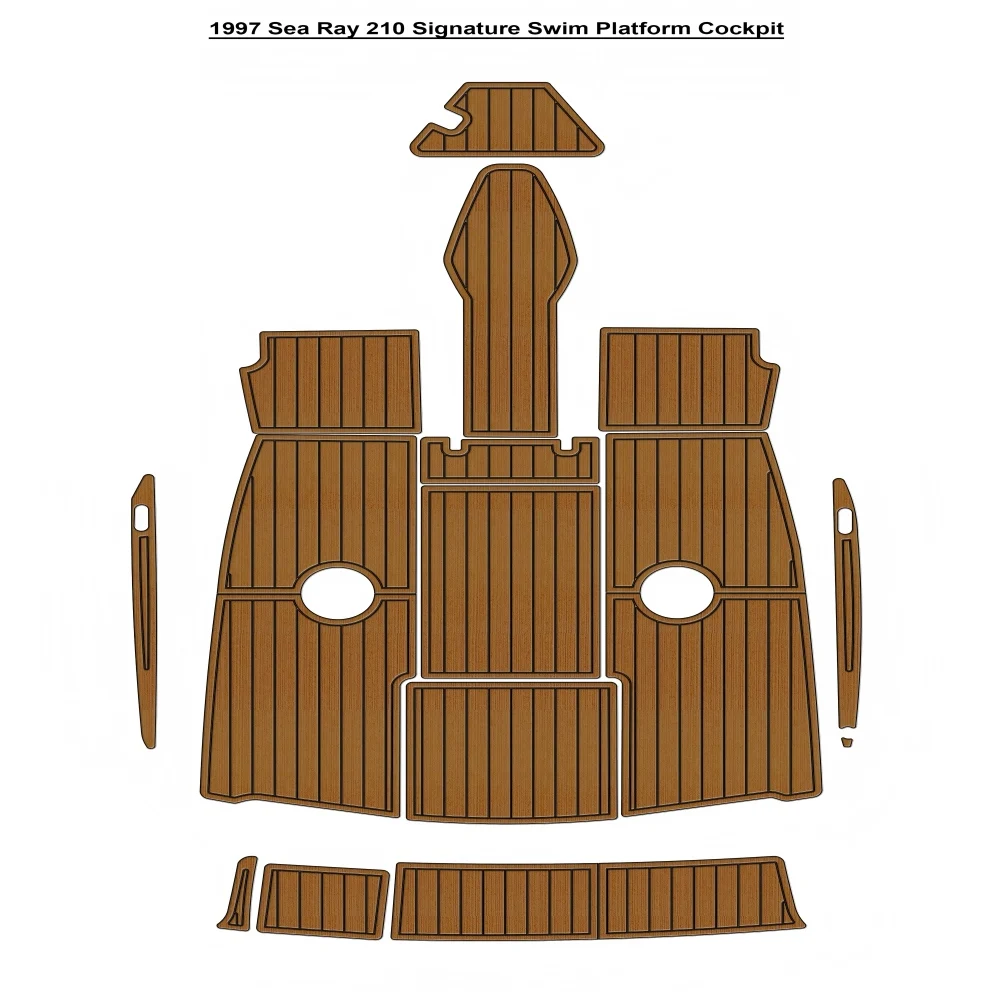 

1997 Sea Ray 210 Signature Плавательная платформа Кокпит Pad Лодка EVA Тиковая палуба Напольный коврик SeaDek MarineMat Gatorstep Стиль Клей