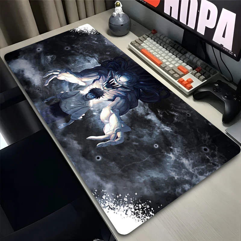 Cool Anime Mousepad J-jujutsu Kaisen Yuji Mini Pc Computer Gamer Mouse pad Natural Rubber with Locking Edge Big Gaming Mouse Mat