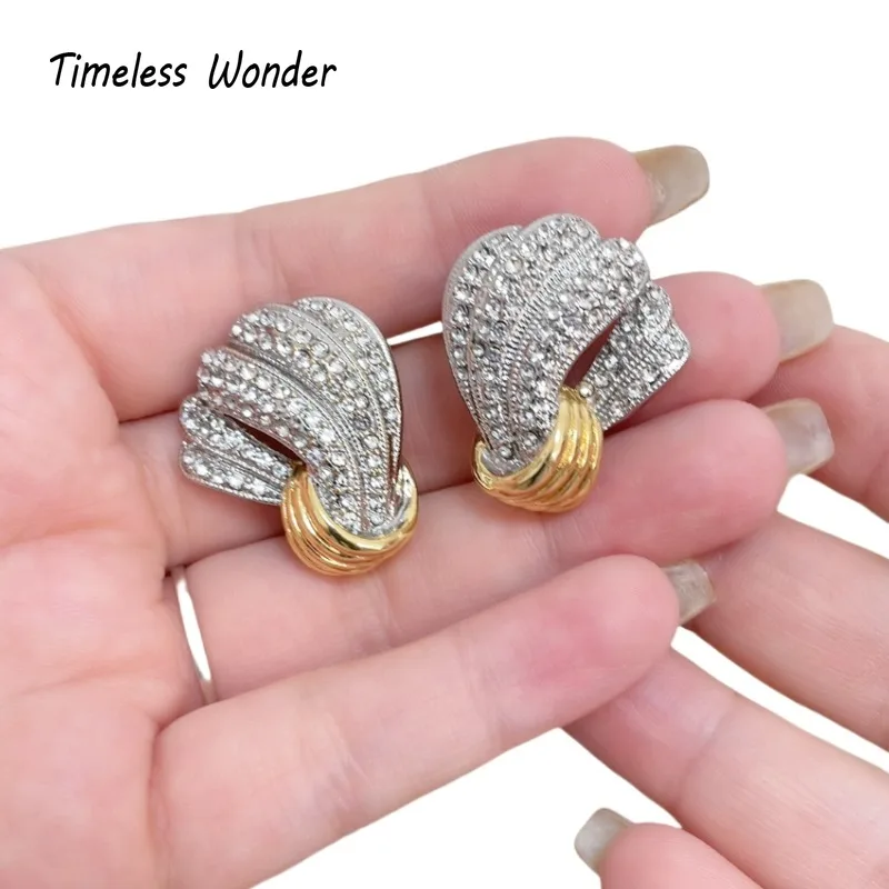 

Timeless Wonder Fancy Zircon Geo Knot Stud Earrings for Women Designer Jewelry Runway Goth Luxury Rare Bride Gift Top 5157