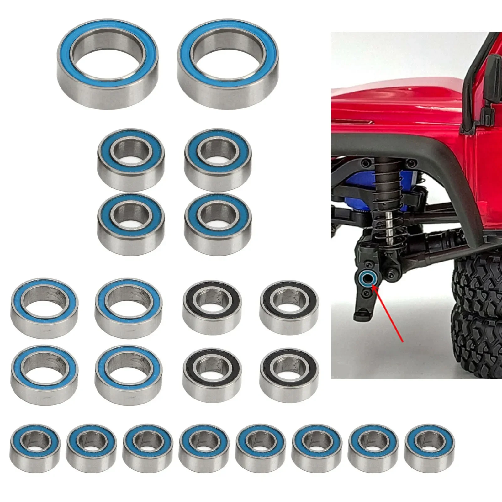 RC Bearing Kit Stainless Steel Ball Bearings Accessories for Traxxas TRX4M 1/18 RC Crawler Car Upgrade Parts RC Bearings
