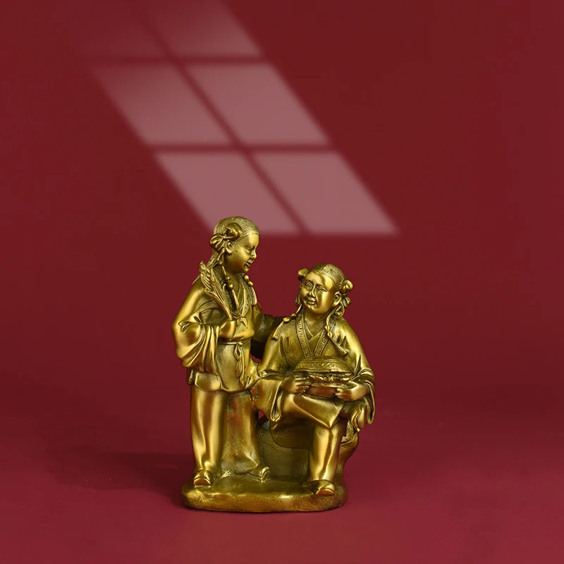 Pure Copper HEHE Two-In-One Sacred Ornaments, Gifts, Living And Wedding Room Decorations
