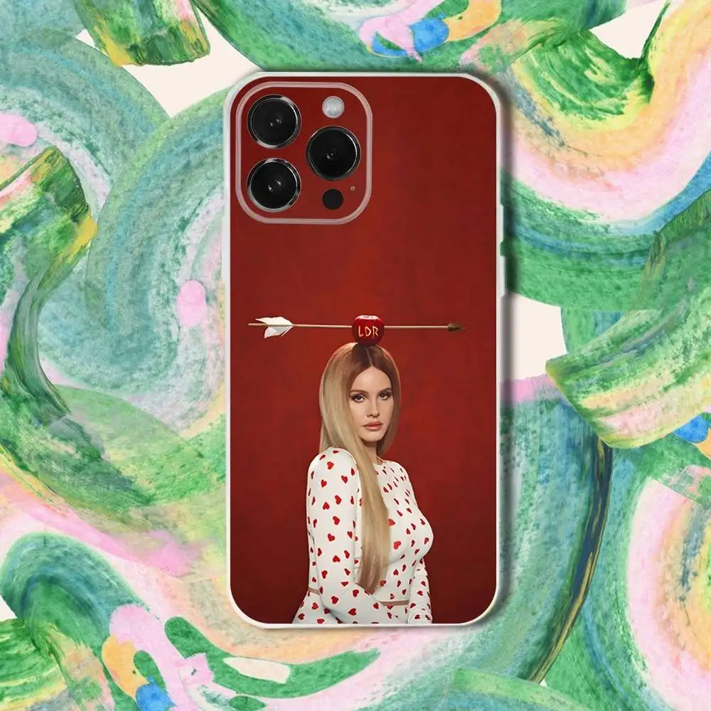 حافظة هاتف Singer L-Lana Del R-Rey لهاتف iPhone 16,15,14,13,12,11 Plus,Pro,Max,XR,XS,Plus,E,SE4,Mini غطاء شفاف