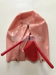 Unisex Latex Mask Rubber Hood with Mouth Condom Nose Tube Wear for Party Customized Services