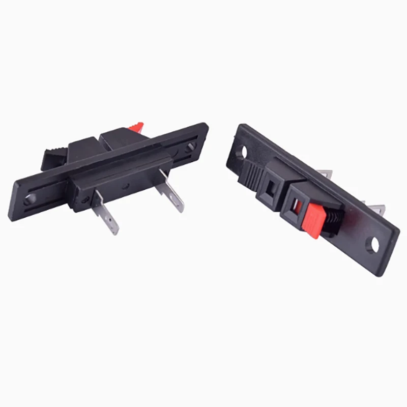 1PCS WP2-35 Stereo Speaker Terminal Strip Board 2 Way Binding Post Connector Socket Block Push Type LED Spring Terminal Switch - Detail 1