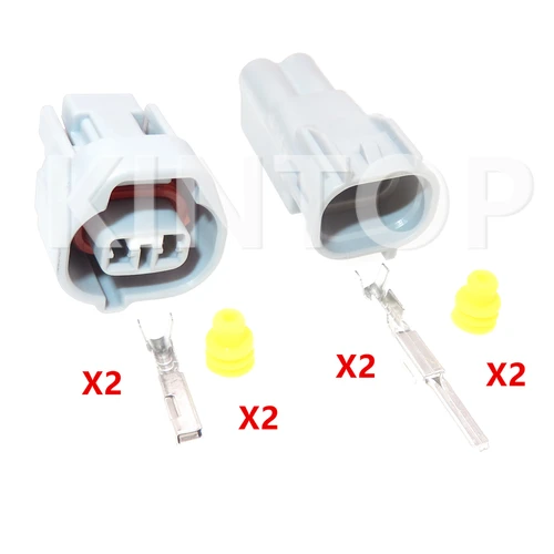 Imagen 2 del producto 1 Juego de 2 pines para coche, lámpara Flog macho y hembra, enchufe de acoplamiento impermeable para Toyota 6189-0249 6188-0266 90980-11156