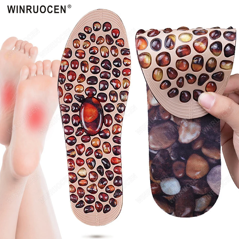 WINRUOCEN Cobblestone Care Massage Insole Reflexology Relax Relief Therapy Arch Support Foot Acupressure Pain Relief Shoes Pads