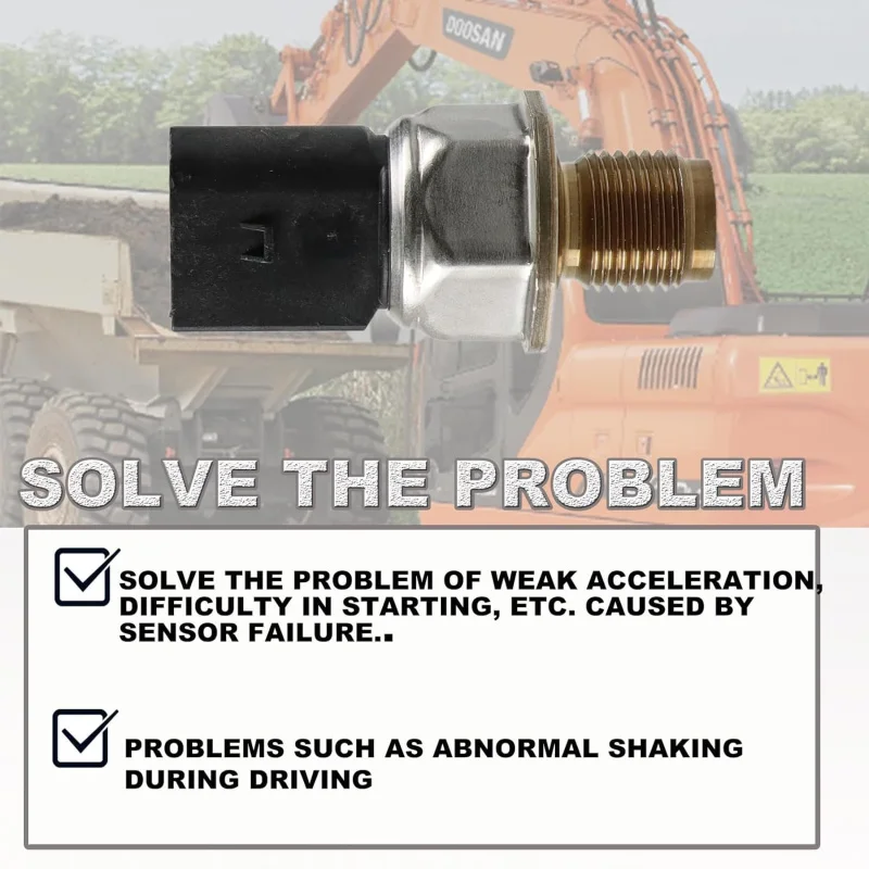 High Pressure Fuel Rail Sensor Replacement for Bobcat Doosan D18 D24 NAP 7450706