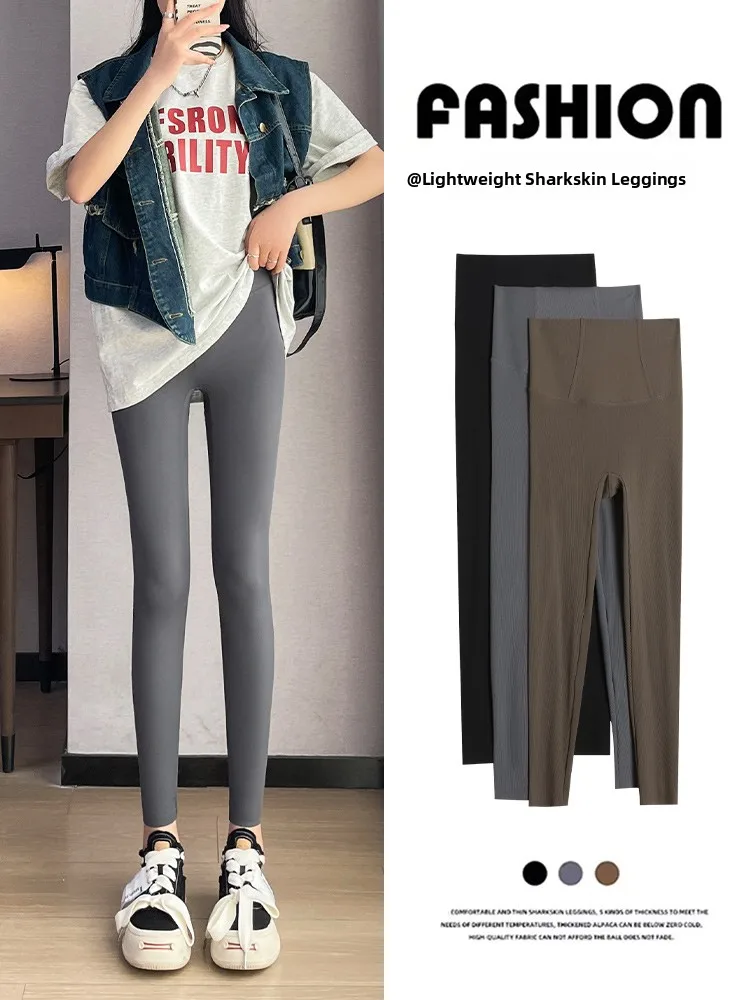 

High Waist Yoga Pants Women's Spring 2026 New Sle ark Skin Tight Fit Tummy Control Butt Lifting Outdoor Wearable Teaded