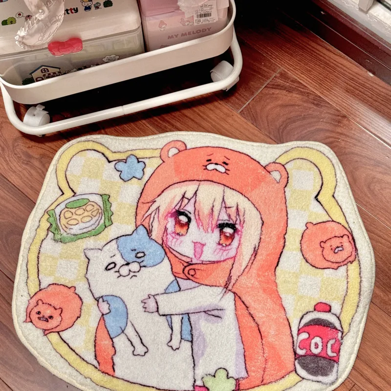 Anime Himoutos! Umaruchans Cashmere Carpet 60x51cm Cartoon Soft Plush Rugs Home Door Mats Non-slip Absorbent Bath Mat Floor Mat