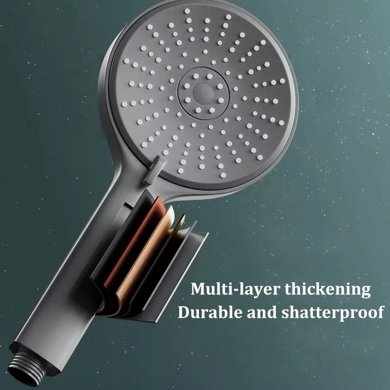 5-speed Booster Large Panel Strong Water Shower Head Filter Universal Multi-function Bathroom Handheld Shower Set image 6