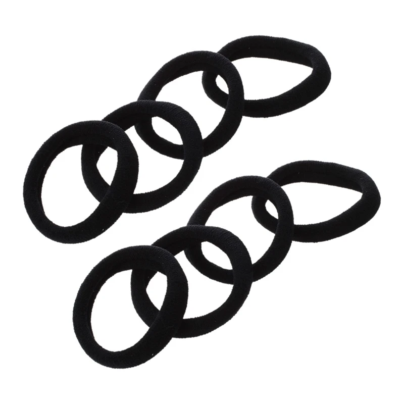 

10 Pcs Black Stretchy Band Hair Tie Ponytail Holders