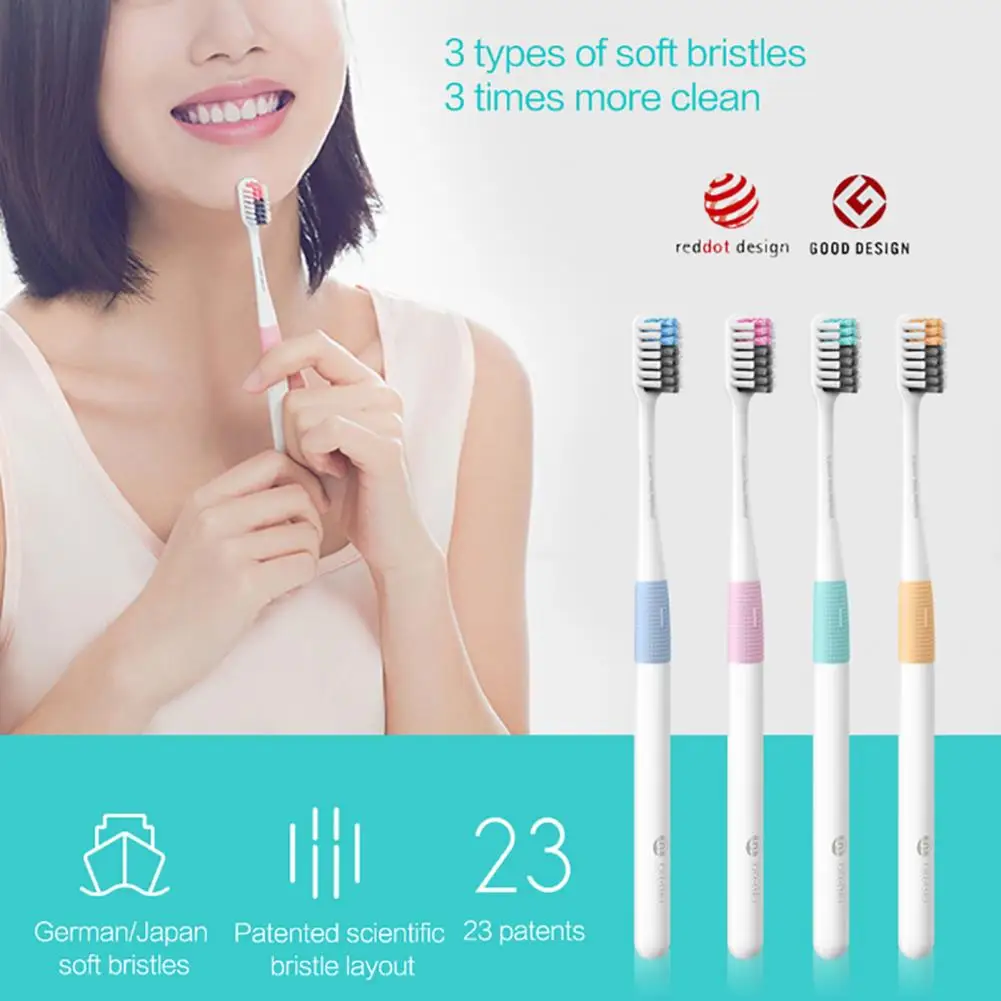 

Eco-friendly Lightweight Toothbrushes 4Pcs DR·BEI Hand-held Manual Tooth Cleaner Brushes for Holiday