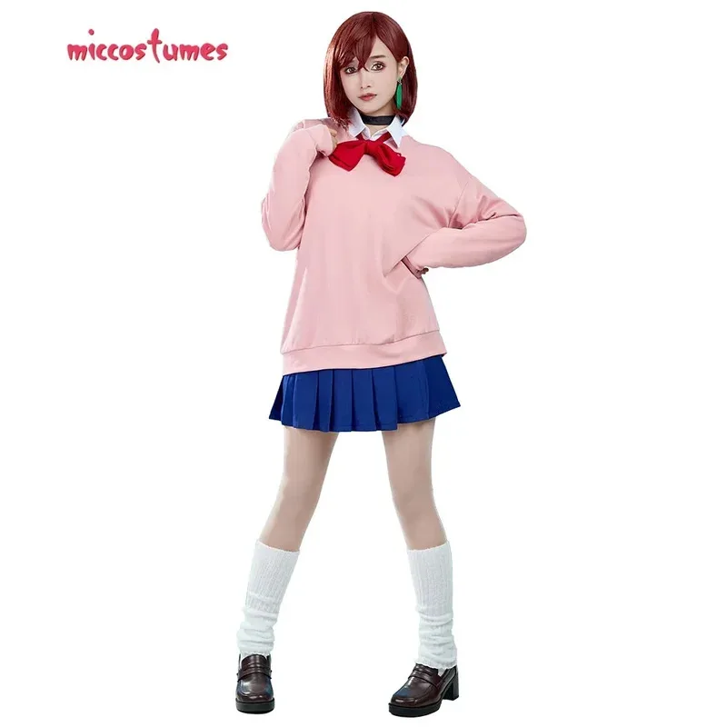 

Miccostumes's-8 женский костюм для косплея Momo, школьная форма, рубашка, блузка, комплект с плиссированной юбкой и галстуком-бабочкой