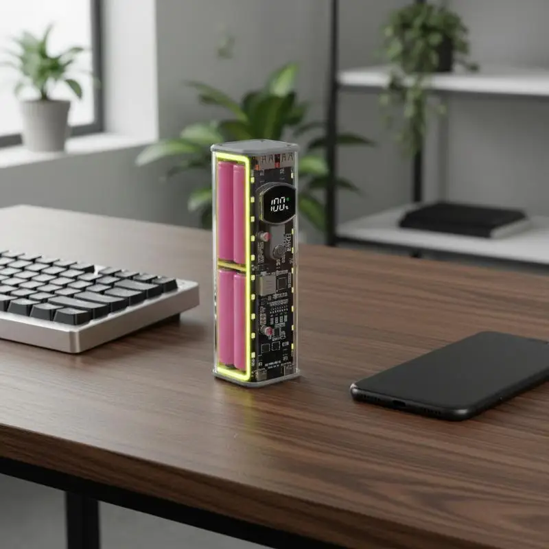 PD45W Super Fast Charging DIY Power Bank Case Weld-Free 8-Cell 18650 Battery Storage Box Daul USB Type C Output