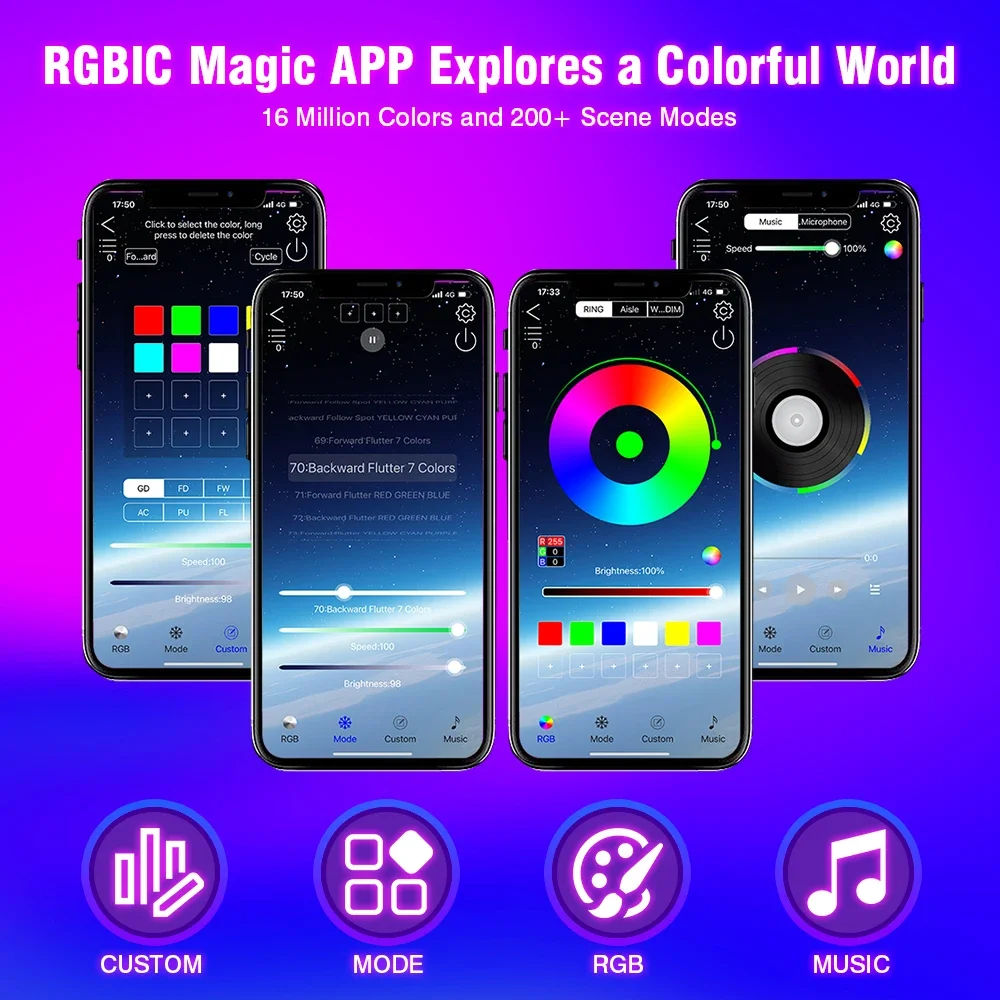 سلسلة LED متغيرة الألوان Dreamcolor ندفة الثلج LED أضواء مصباح أضواء الجنية بلوتوث مع التحكم في التطبيق لمهرجان الحفلات #2