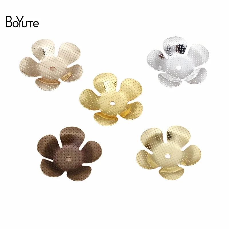 

BoYuTe (100 Pieces/Lot) 17MM Metal Brass Flower Materials Diy Jewelry Findings Components