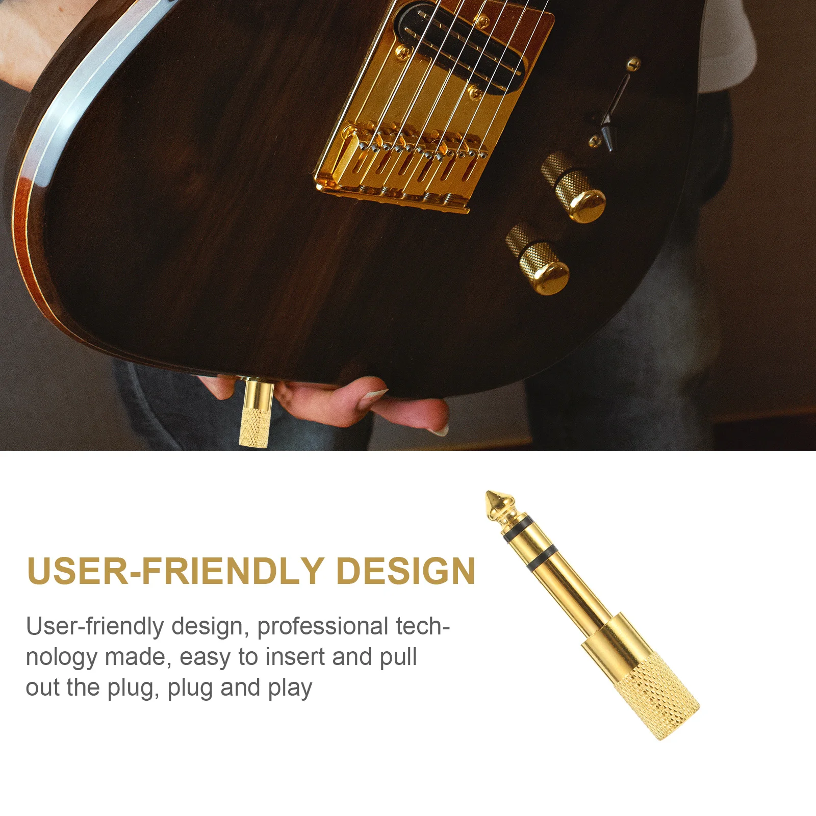 

6Pcs 6.35mm to 3.5mm Audio Adapter Headphone Jack Adapters Microphone Connector Converters for Professional Audio Equipment