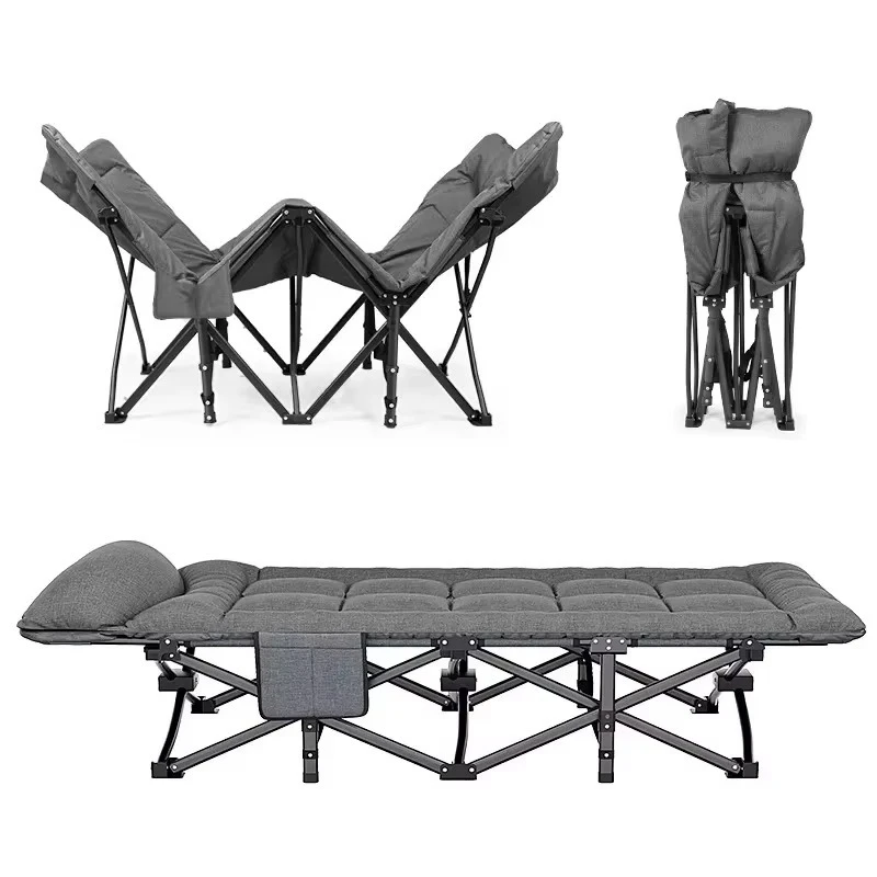 Single simple folding bed metal frame suitable for home office outdoor camping lunch break