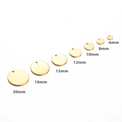 20pcs/lot Customized Tags 6mm/8mm/10mm/12mm/15mm/18mm/20mm Stainless Steel Round Charms for DIY Jewelry Making 20pcs/pack