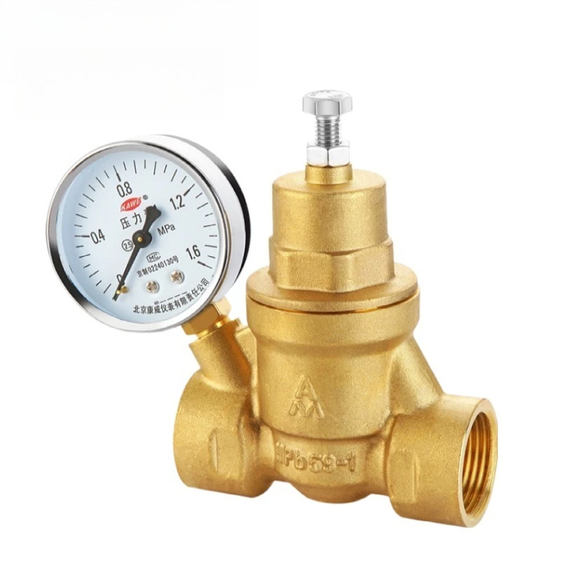 

Y12X-16T brass thickened filter pressure reducing valve 4 points 6DN15 with pressure gauge