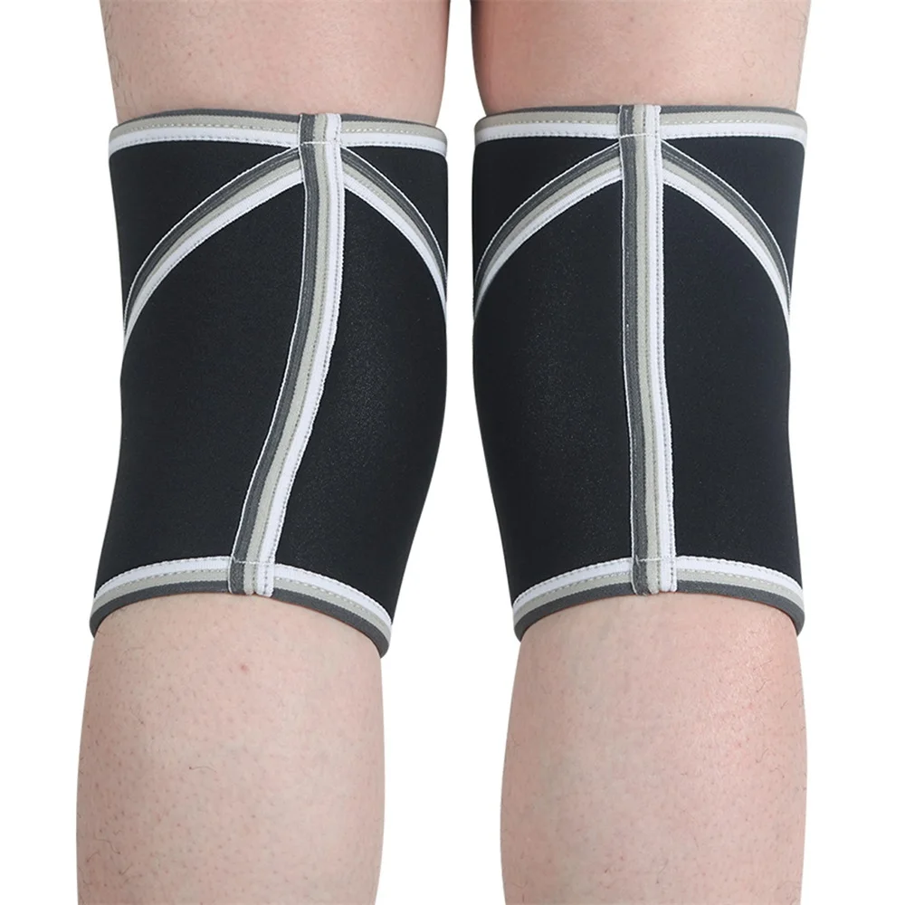 1 Pair Thicken Knee Sleeves Pad Support 7mm Compression Neoprene Knee Protector for Gym Men Women Sports Weightlifting