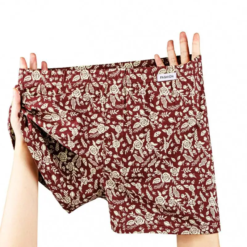 

3 pcs Summer Cotton Loose Boxer Shorts Men's Underwear Print Home Shorts Underpants Casual Arro pants Pajama Bottoms at home
