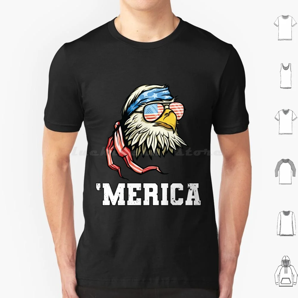 4th Of July Merica Bald Eagle Patriotic Veteran T Shirt 6xl Cotton Cool Tee Eagle Bald Eagle Mericaw Memorial Day Veterans Day