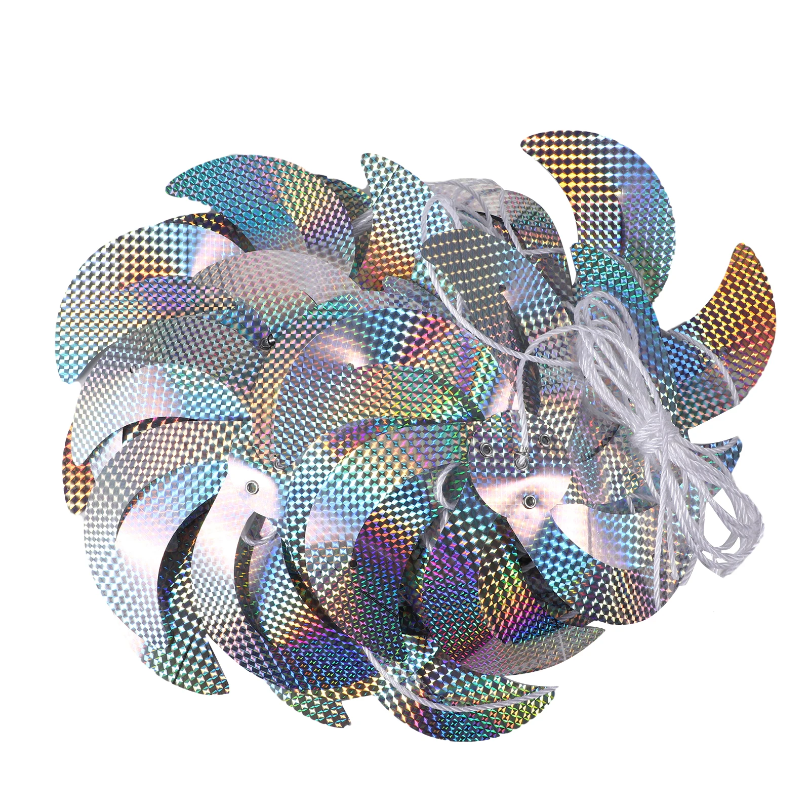 

Holographic Pinwheel Windmill String Anti Bird Pigeon Deterrent Garden Lawn Farm Decoration Outdoor Use Rotating Protective