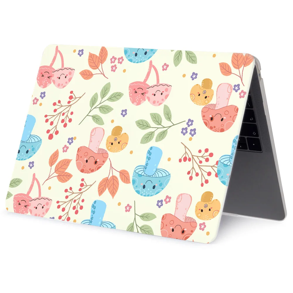 Laptop Case for MacBook Pro 14 2025 Case M5 A3434 Funda for MacBook Air 15 M2 M3 A3241 Cute mushroom plant printed shell