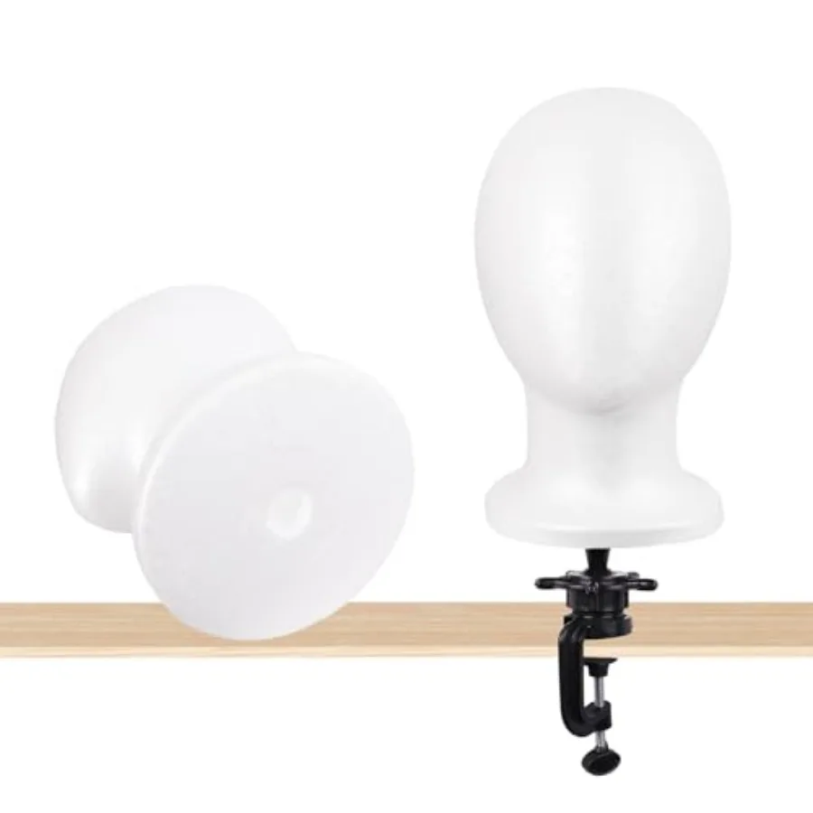 رؤوس عارضة أزياء من الإسفنج الأبيض لتصفيف الشعر المستعار بنفسك وعرض مثالي لمصففي الشعر وأجهزة الكوسبلاي خفيفة الوزن وقابلة للتعديل