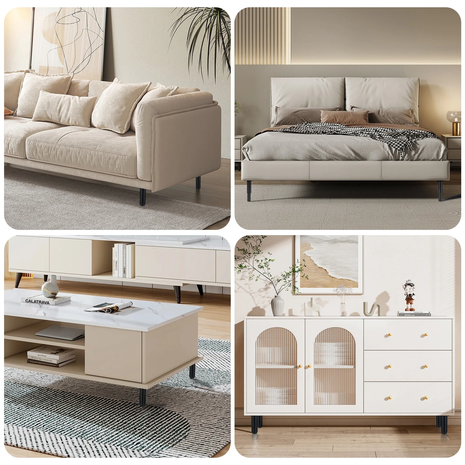 4 قطعة أرجل الخزانة ارتفاع قابل للتعديل الأثاث دعم الثقيلة الصلب المدرفلة على البارد الأثاث الناهضون أريكة الأريكة أرجل السرير