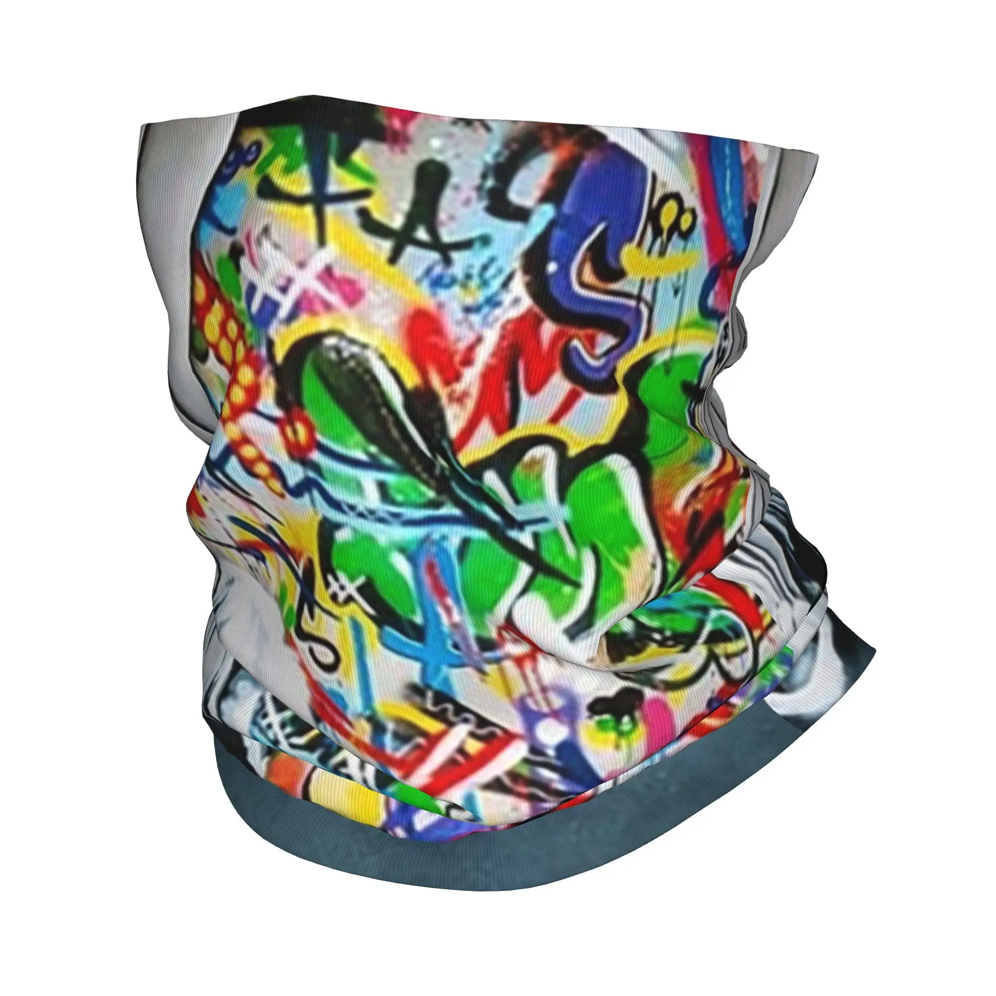 커튼 뒤의 소년 - Banksy Street Art Mural Bandana 넥 커버 프린트 매직 스카프 다용도 발라클라바 하이킹 낚시