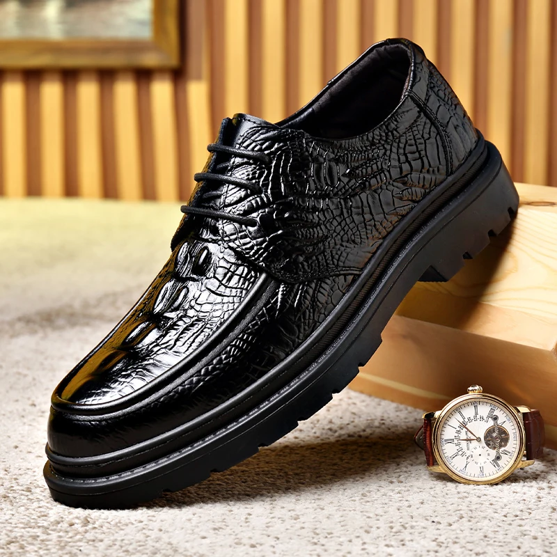 WAERTA Crocodile Shoes Men Wedding Dress Leather Shoes Men Italiano Oxford Shoes Men Business Suit Office 2024 Italiano Zapatos