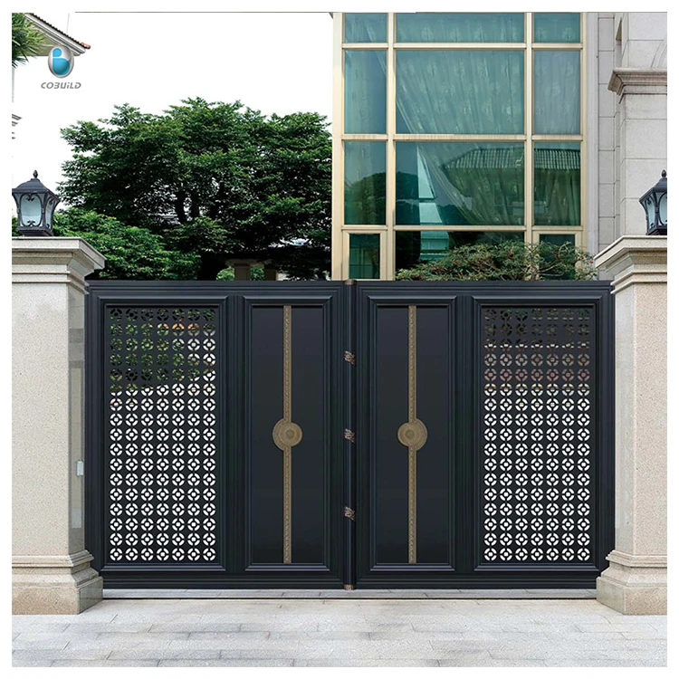 European design Arched door Aluminum door Steel material Automatic swing Open courtyard Apartment Villa exterior use