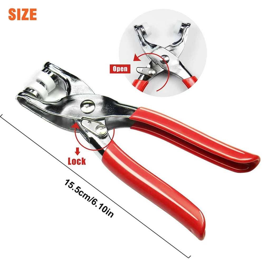 Press Studs Plier Fasteners Studs Buttons Portable 95mm Prong Ring Snap Fasteners Kit with 100 Studs & Plier Tool