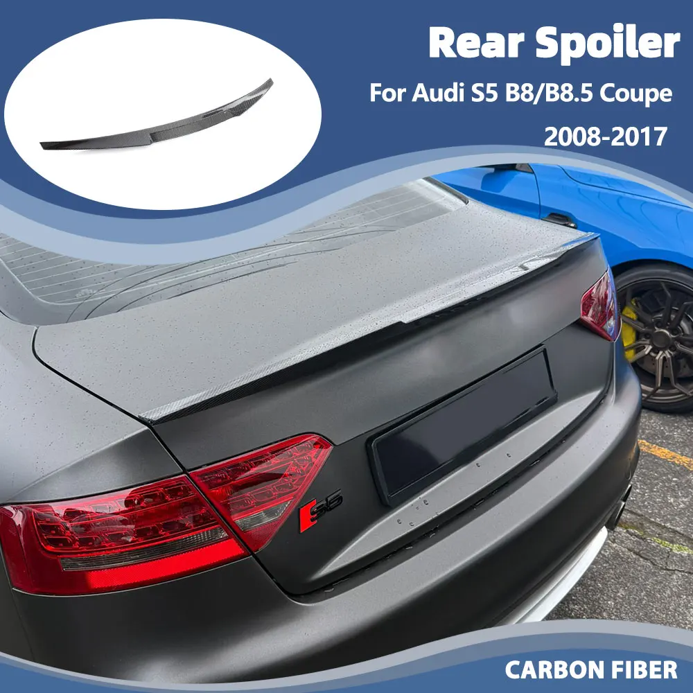 

Real Carbon Fiber Rear Trunk Spoiler Wing For Audi S5 B8/B8.5 Coupe 2008-2017 Car Racing Boot Wing Rear Spoiler Lip